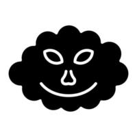 Wind Face Glyph Icon vector