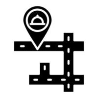 Restaurant Location Glyph Icon vector