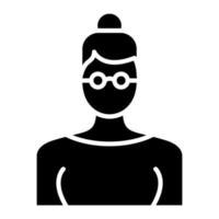 Old Woman Glyph Icon vector