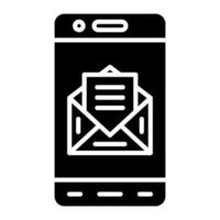 Mobile Mail Glyph Icon vector