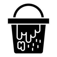 Paint Bucket Glyph Icon vector