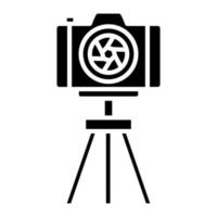 Tripod Camera Glyph Icon vector