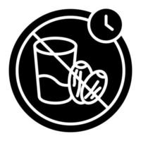 Ramadan Fasting Glyph Icon vector