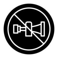 No Horn Glyph Icon vector