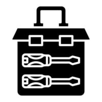 Tool Box Glyph Icon vector