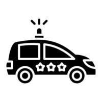 Police Car Glyph Icon vector