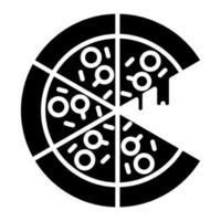 icono de glifo de pizza vector