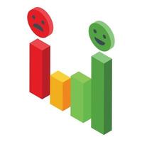 Satisfaction level bars icon isometric vector. Customer feedback vector