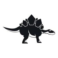 Stegosaurus dinosaur icon, simple style vector