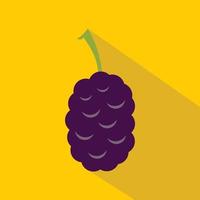 Fresh mulberry icon, flat style vector