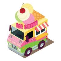 Ice cream machine icon, isometric style vector