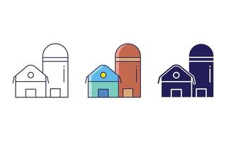 Farmhouse line icon isolated on white background, Vector illustration