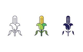 icono de línea de maíz aislado sobre fondo blanco, ilustración vectorial vector