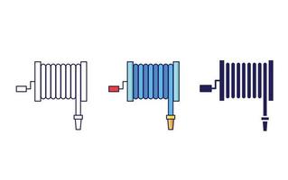 icono de línea de manguera de agua aislado sobre fondo blanco, ilustración vectorial vector