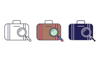 baggage scanner, Handbag scan, line and glyph icon, isolated vector illustration