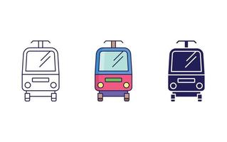 Metro Train line and glyph icon, isolated vector illustration