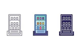 Refrigerator, Soft drinks line and glyph icon, vector illustration