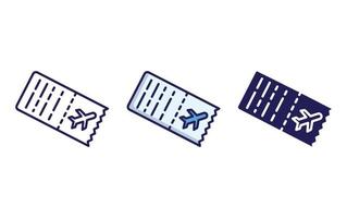 Flight ticket line and glyph icon, vector illustration