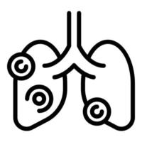 vector de contorno de icono de pulmones de asma. radiografía del paciente