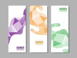 diseño de plantilla de colección de banner vertical poligonal vector