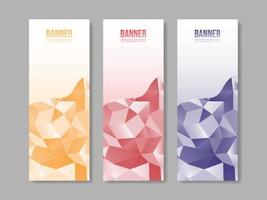 polygonal vertical banner collection template design