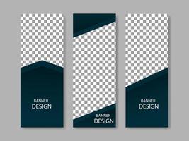 forma de geometría de colección de banner vertical azul vector