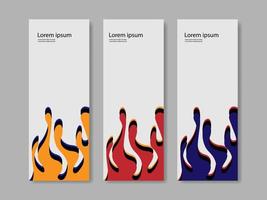 gradient vertical banner collection wave shape vector