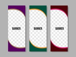 gradient vertical banner collection wave shape vector