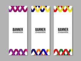 colección de banner vertical de geometría degradada vector