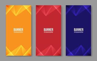 colección de banner vertical de geometría degradada vector