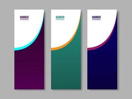 gradient vertical banner collection wave shape vector