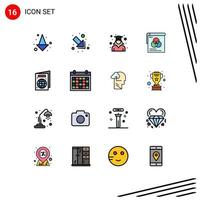 16 Creative Icons Modern Signs and Symbols of passport beach graduation fly poster Editable Creative Vector Design Elements