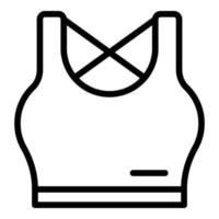 vector de contorno de icono de traje de sujetador. entrenamiento de moda