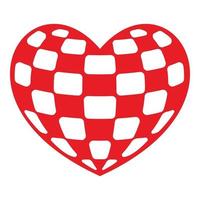 Checkers heart icon, simple style vector