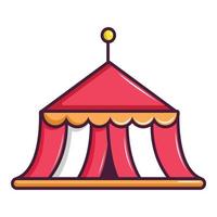 Circus tent icon, cartoon style vector