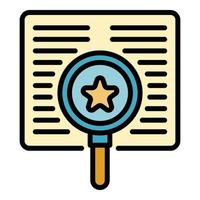 Search star report icon color outline vector