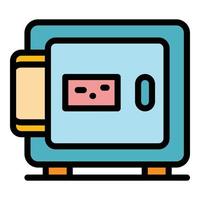 Safebox icon color outline vector