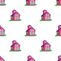 Colored house pattern seamless vector