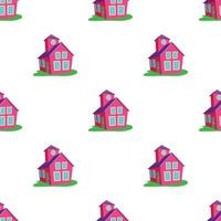 Colored house pattern seamless vector