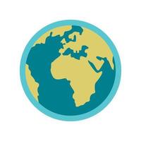 Blue planet Earth icon, flat style vector