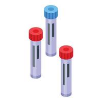 Test tubes icon isometric vector. Indicator compare vector