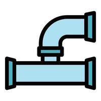 Plumbing pipe icon color outline vector