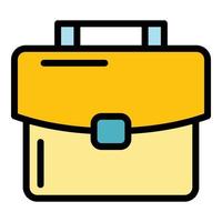 Suitcase icon color outline vector