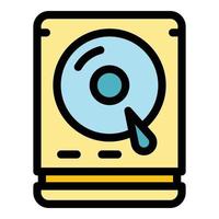 Hard disk icon color outline vector