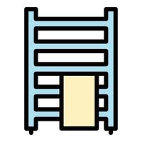 Towel rail radiator icon color outline vector