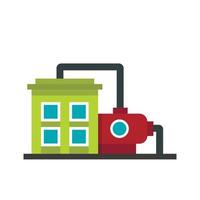 Factory building icon, flat style vector