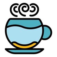 Cappuccino mug icon color outline vector