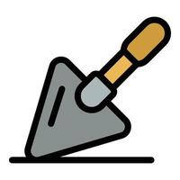 Repairman trowel icon color outline vector