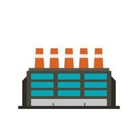 Factory building icon, flat style vector