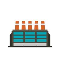 Factory building icon, flat style vector